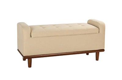 Hulala Home Upholstered Modern Flip Top Storage Bench with Metal Base
