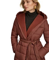 Donna Karan New York Women's Belted Hooded Puffer Coat
