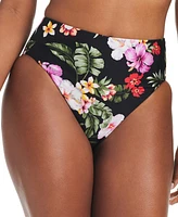 Bar Iii Women's Floral-Print High-Waist High-Leg Bikini Bottoms, Created for Macy's