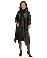 Donna Karan New York Women's Belted Leather Trench Coat