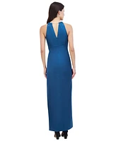 Eliza J Women's Gathered Side-Slit Evening Gown