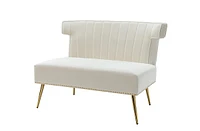 Hulala Home Contemporary Aeneas 46”Armless Loveseat with Nailhead Trim