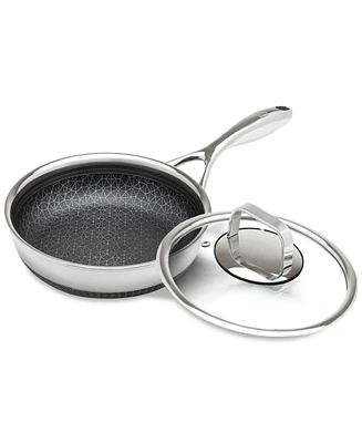 Livwell DiamondClad 8" Hybrid Nonstick Stainless Steel Frying Pan with Tempered Glass Lid