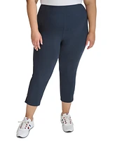 Tommy Hilfiger Plus Size Side-Slit High-Rise Leggings