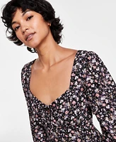 Lucky Brand Women's Flirty Flouncey Floral-Print Mini Dress