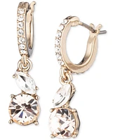 Givenchy Gold-Tone Mixed Crystal Charm Hoop Earrings