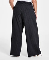 Bar Iii Trendy Plus Pinstriped Wide-Leg Pants, Created for Macy's