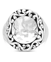 Devata Hammer with Filigree Accent Ring in Sterling Silver