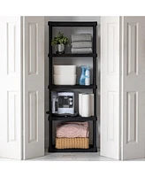 Iris Usa 5-Tier Shelving Unit, 64" Fixed Height, Medium Storage Organizer Shelf for Home, Garage, Basement, Shed and Laundry Room, 24"L x 12"W x 64"H,