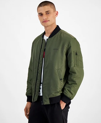 Hugo by Boss Men's Baken2435 Slim-Fit Satin Bomber Jacket