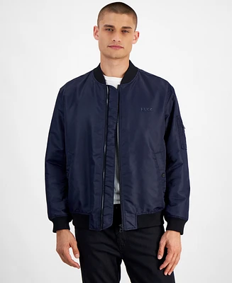 Hugo by Hugo Boss Men's Baken2435 Slim-Fit Satin Bomber Jacket