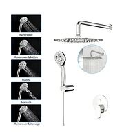 Streamdale Furniture 10" Rain Shower Head Systems, Dual Shower Heads, Brushed Nickel, Wall Mounted Shower