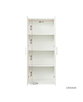 Streamdale Furniture High Wardrobe And Kitchen Cabinet With 2 Doors And 3 Partitions To Separate 4 Storage Spaces, White