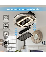 2 0" Modern Leafless Ceiling Fan With Remote Control Removable And Washable
