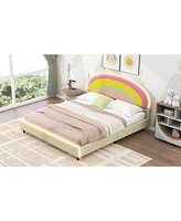 Streamdale Furniture Rainbow Headboard Led Platform Bed arrives 1.28