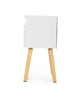 Streamdale Furniture Modern White Bedside Table with Drawers and Shelves