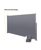 Streamdale Furniture Retractable Patio Privacy Screen: Uv Resistant, Waterproof - Dark Grey, 118.1" X 62.99"