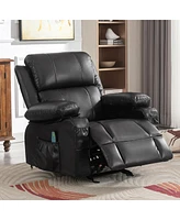 Streamdale Furniture Oversized Rocking Recliner with Cup Holders, Massage & Heat