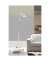 Streamdale Furniture 73" Tall Metal Torchiere Floor Led Lamp With Halo Design, Matte White Finish