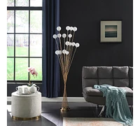 Streamdale Furniture 61.5" In 16-Light Acrylic Globe Aluminun Led Chrysanthe Yellow Gold Metal Floor Lamp