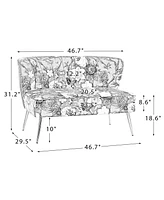 Hulala Home Contemporary Udine 47" Loveseat with Floral Patterns