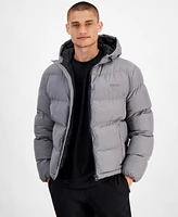 Hugo by Boss Men's Beazly2436 Slim-Fit Quilted Full-Zip Hooded Puffer Jacket