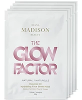 Diana Madison Beauty The Glow Factor Rosehip Seed Oil Hydrating Face Sheet Mask, 5