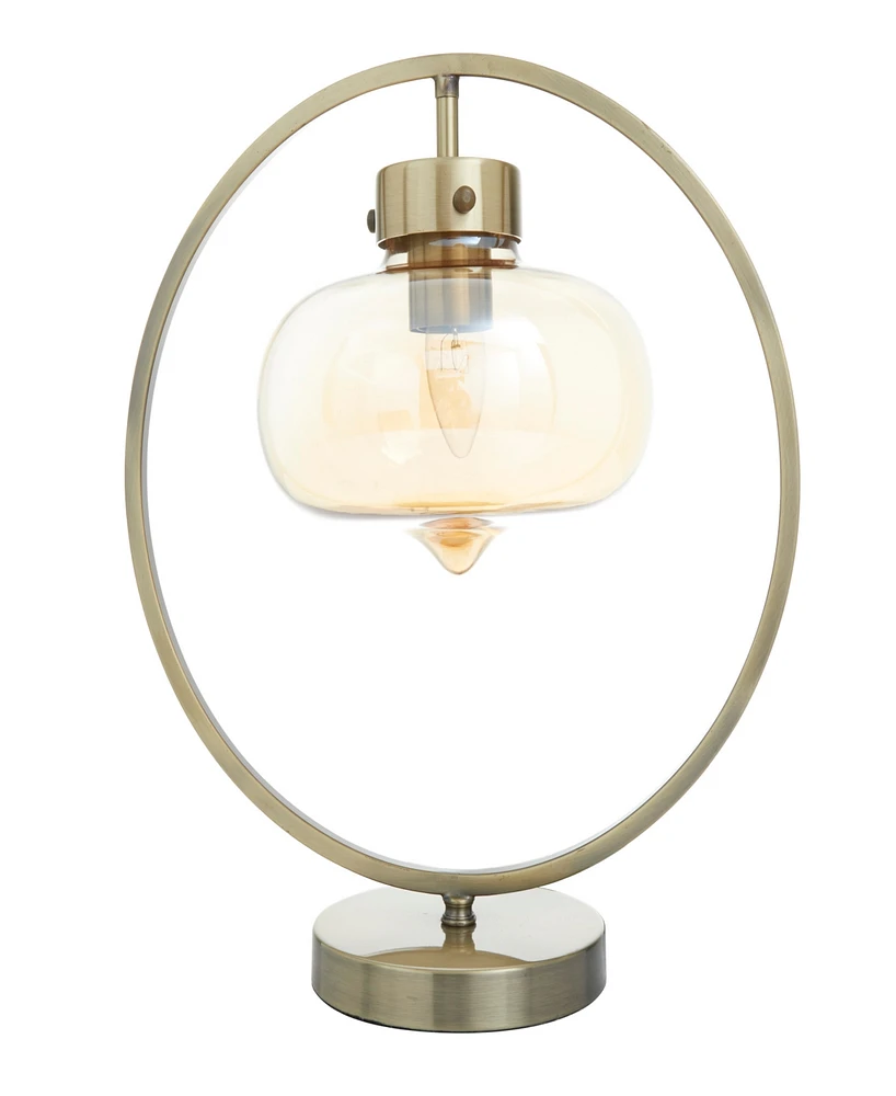 Rosemary Lane 15" Metal Circular Framed Accent Lamp