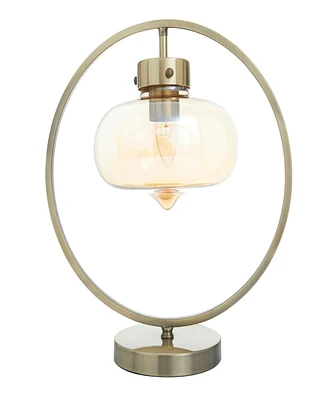 Rosemary Lane 15" Metal Circular Framed Accent Lamp