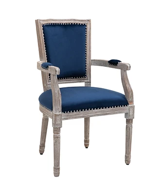 Homcom Dining Chair Vintage Solid Wood Frame Living Room Upholste Seat,