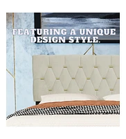 Streamdale Furniture Beige Queen Size Trundle Pull Out Drawers Storage Upholstered Bed Modern Design No Box Spring Required