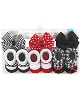 Hudson Baby Baby Girls Headband and Socks Giftset, Red Houndstooth, One