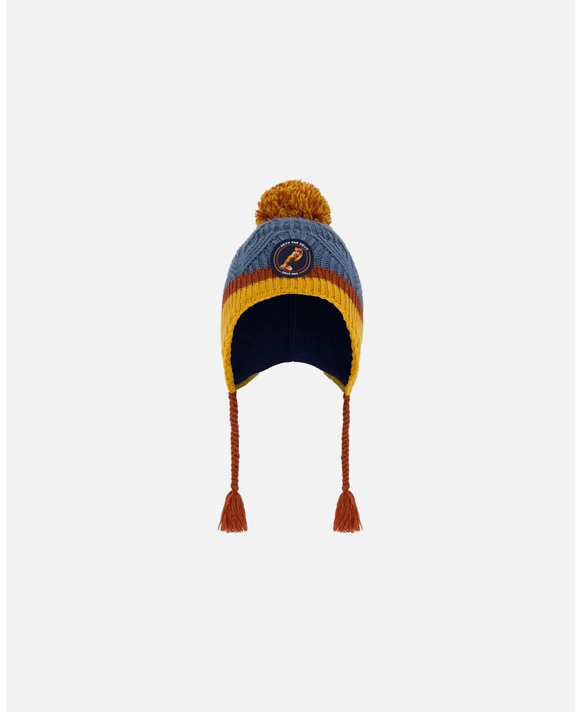 Deux par Boy Peruvian Knit Hat Gradient Navy And Yellow - Toddler|Child