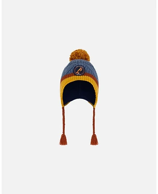 Deux par Boy Peruvian Knit Hat Gradient Navy And Yellow - Toddler|Child