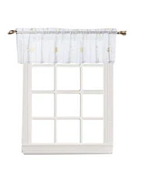 Caromio Floral Embroidered Voile Sheer Kitchen Valance Curtain 52 X 15