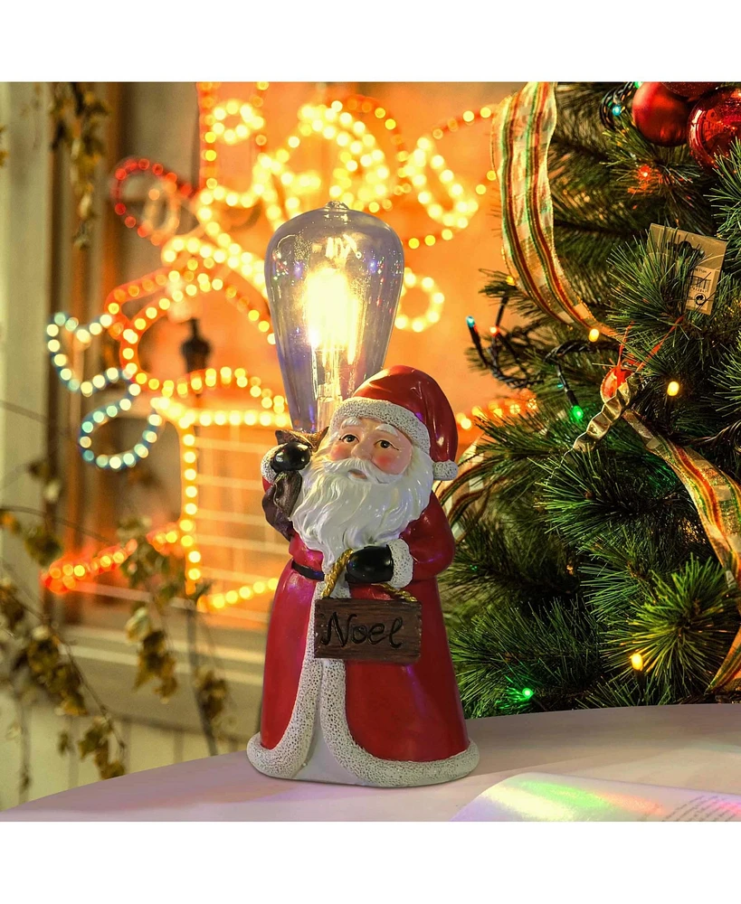 Yescom Resin Santa Claus Light Tabletop Christmas Decoration Led Lamp Ornament Home