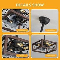 Streamdale Furniture 1 8" Caged Ceiling Fan With Lights Remote Control