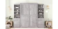 Full Size Murphy Bed With Storage Shelves And Drawers
