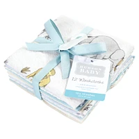 Hudson Baby Infant Boy Flannel Cotton Washcloths