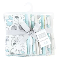 Hudson Baby Cotton Flannel Burp Cloths, 10-Pack, One Size