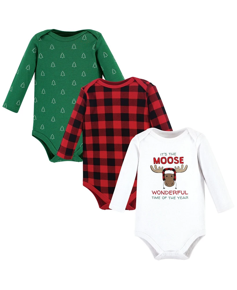 Hudson Baby Boys Cotton Long-Sleeve Bodysuits