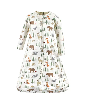 Hudson Baby Boys Long Sleeve Cotton Jersey Sleeping Bag, Forest Animals