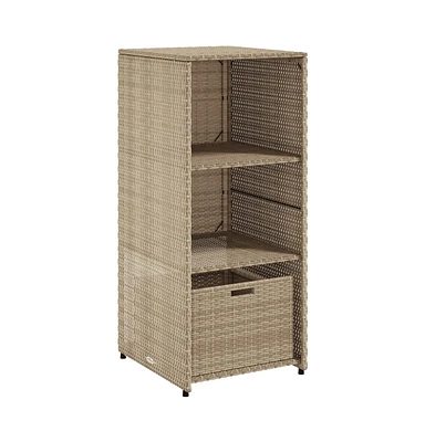 vidaXL Patio Storage Cabinet Beige 19.7"x21.7"x45.3" Poly Rattan