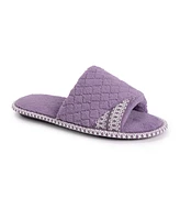 Muk Luks Women's Sally Open Toe Scuff Slipper, Lilac, Medium