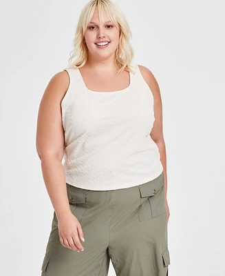 And Now This Trendy Plus Double Square-Neck Tank, Created for Macy's