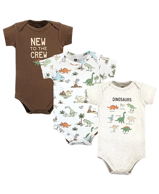 Hudson Baby Baby Boys Hudson Cotton Bodysuits, Dinosaur Adventures 3-Pack, Preemie