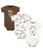 Hudson Baby Baby Boys Hudson Cotton Bodysuits, Dinosaur Adventures 3-Pack, Preemie