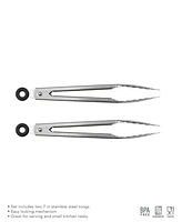 Tovolo Elements 7" Mini Stainless Steel Tongs, Set of 2