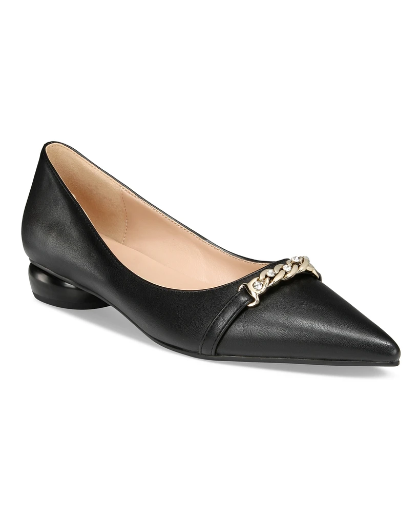 Vaila Shoes Women's Reagan Embellished Pointed-Toe Dress Flats Extended Sizes 9-14