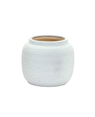 Slickblue Modern White Clay Vase Contemporary and Minimalist Home Decor